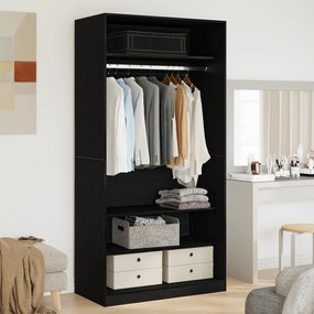 vidaXL Ντουλάπα Μαύρης Βελανιδιάς 100 x 50 x 200 cm - Φτιαγμένο από επεξεργασμένο ξύλο