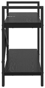 vidaXL Ράφι Βιβλίων Μαύρη Οξυά 100 x 33,5 x 64 εκ Επεξεργασμένο ξύλο