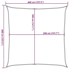 Πανί Σκίασης Καφέ 4 x 4 μ. από HDPE 160 γρ./μ²   - Καφέ