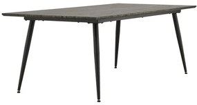 Τραπέζι Dallas 4313, Μαύρο, Καφέ, 75x100x220cm, 56 kg, Ινοσανίδες μέσης πυκνότητας, Μέταλλο | Epipla1.gr
