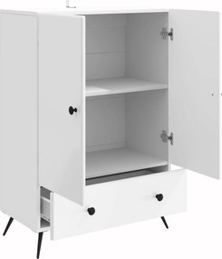 vidaXL Πλαϊνό γραφείο Γυαλιστερό Λευκό 66 x 34,5 x 95 εκ.