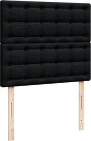 vidaXL Κρεβάτι Boxspring με Στρώμα Μαύρο 120x190 εκ. Υφασμάτινο