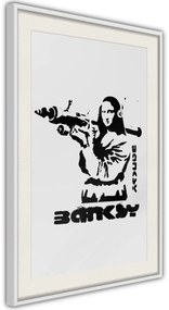 Αφίσα - Banksy: Mona Lisa with Bazooka I - 20x30 - Χρυσό - Χωρίς πασπαρτού