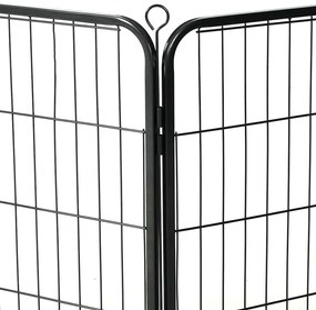 vidaXL Πάρκο Σκύλου με 8 Πάνελ Μαύρο 60 x 80 εκ. Ατσάλινο