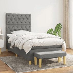 ΚΡΕΒΑΤΙ BOXSPRING ΜΕ ΣΤΡΩΜΑ ΣΚΟΥΡΟ ΓΚΡΙ 80X200 ΕΚ. ΥΦΑΣΜΑΤΙΝΟ 3137350