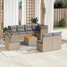 vidaXL Patio Sofa Set 8-θέσια Μικτό μπεζ και γκρι