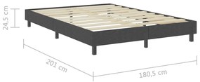 Πλαίσιο Κρεβατιού Boxspring Γκρι 180 x 200 εκ. Υφασμάτινο - Γκρι