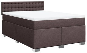 vidaXL Κρεβάτι Boxspring με Στρώμα Σκούρο Καφέ 160x200 εκ Υφασμάτινο