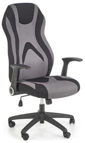 Καρέκλα γραφείου Houston 613, Γκρι, Μαύρο, 109x66x64cm, 16 kg, Με μπράτσα, Με ρόδες, Μηχανισμός καρέκλας: Κλίση | Epipla1.gr