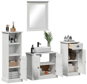 vidaXL Σετ Επίπλων Μπάνιου με ράφι 3 pcs Λευκό αντικέ 37 x 34 x 110 εκ