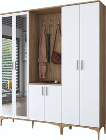 Έπιπλο Εισόδου Καρυδί / Λευκό CRUZAR 180x37.5x198.6