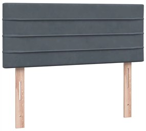 Box Spring Κρεβάτι με στρώμα Σκούρο γκρι 120x220 cm Βελούδινο - Γκρι