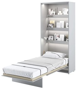 Κρεβάτι - ντουλάπα Concept Pro Lenart AH103, Μονόκλινο, Γκρι, 90x200, Πλαστικοποιημένη μοριοσανίδα, Τάβλες για Κρεβάτι, 101x228x217cm | Epipla1.gr
