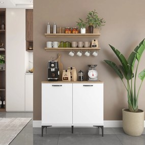 Ντουλάπι Λευκό / Καρυδί FAMAU 90.2x40x78.6