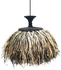 ΦΩΤΙΣΤΙΚΟ ΟΡΟΦΗΣ ORDEM HM4716 ΚΑΠΕΛΟ ΙΝΕΣ SISAL & ΜΠΑΝΑΝΑΣ-ΜΑΥΡΟ & ΦΥΣΙΚΟ Φ60x50Υεκ