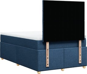 vidaXL Κρεβάτι Boxspring με Στρώμα Μπλε 120x190 εκ. Υφασμάτινο