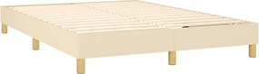 vidaXL Κρεβάτι Boxspring με Στρώμα Κρεμ 140x200 εκ. Υφασμάτινο
