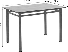 Τραπέζι "DINNER" σε δρυς/γκρι χρώμα 100x60x77