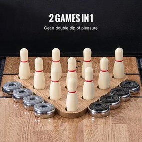 VEVOR 274,3 cm Shuffleboard Table 2 in 1 Shuffleboard and Bowling Combo Set