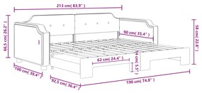 Καναπές Κρεβάτι Συρόμενος Σκούρο Γκρι 90 x 190 εκ. Ύφασμα - Γκρι