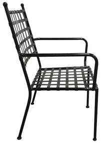 Πολυθρόνα Μεταλική Mesh PATON Μαύρη 54x62x92cm
