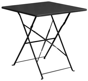 Τραπέζι Πτυσσόμενο ALMA Μαύρο Μέταλλο 70x70x73cm