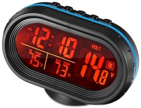 VST-7009V Ψηφιακό Βολτόμετρο / Θερμόμετρο / Ρολόι Αυτοκινήτου 9.2x6.5x2.5cm Μαύρο/Κόκκινο
