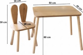 Παιδικό Σετ Τραπεζιού Καφέ CLEUSA 50x45x60