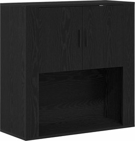 vidaXL Υψηλός Μπουφές Μαύρη δρυς 80 x 33 x 150 εκ Επεξεργασμένο ξύλο