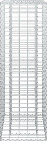 vidaXL Ανασηκωμένο κρεβάτι gabion Ασημί