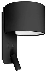 Φωτιστικό Τοίχου - Απλίκα Fold 64305 E27 max 15W Mε Reader 3W 3000K 200Lm Black Faro Barcelona