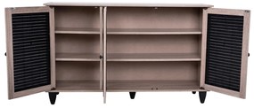Παπουτσοθήκη MCKENNA Ξύλινη με 3 πόρτες Sonama - Μαύρο 112x30x68,5Υ εκ. 112x30x68.5 εκ.