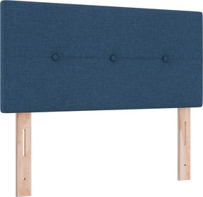vidaXL Κρεβάτι box spring με στρώμα Μπλε 100 x 200 cm Ύφασμα