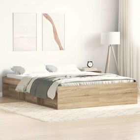 vidaXL Πλαίσιο Κρεβατιού Sonoma Δρυς 160 x 200 εκ.