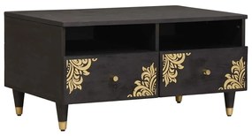 vidaXL Τραπεζάκι σαλονιού Μαύρο 80 x 54 x 40 εκ Στερεό ξύλο μάνγκο