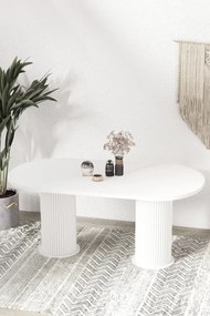 Stewehome Σετ Τραπεζαρίας με 6 Καρέκλες λευκό 80x160 cm