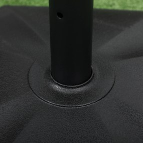 Βάση ομπρέλας Outsunny, 18 kg, γέμιση τσιμέντου, συμπαγές σχήμα, πλαστικό περίβλημα, μαύρο, 45,5 x 45,5 x 33 cm