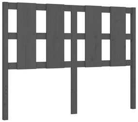Πλαίσιο Κρεβατιού με Κεφαλάρι Γκρι 140 x 190 εκ. από Μασίφ Ξύλο - Γκρι