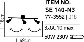 Σποτ Τρίφωτο Homelighting Saba 77-3552 Chrome