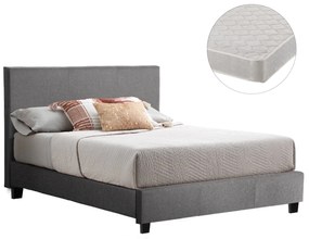 ΚΡΕΒΑΤΙ ΜΕ ΣΤΡΩΜΑ BECCA HM21283.04 ΓΚΡΙ ΥΦΑΣΜΑ--ΓΙΑ 150x200εκ