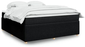 Κρεβάτι Boxspring με Στρώμα Μαύρο 180x200 εκ. Υφασμάτινο - Μαύρο