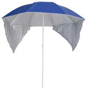 Ομπρέλα Θαλάσσης με Πλαϊνά Σκίαστρα Χρώμα Μπλε 215 εκ. - Μπλε