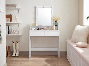 Τουαλέτα Burbank 124, Άσπρο, Καθρέφτης, 75x80x40cm, 27 kg | Epipla1.gr