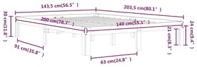 ΠΛΑΙΣΙΟ ΚΡΕΒΑΤΙΟΥ 140 X 200 ΕΚ. ΑΠΟ ΜΑΣΙΦ ΞΥΛΟ ΠΕΥΚΟΥ 810365