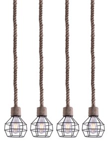 GRENADE-4 ROPE &amp; BLACK PENDANT Z3+ HOMELIGHTING 77-3684