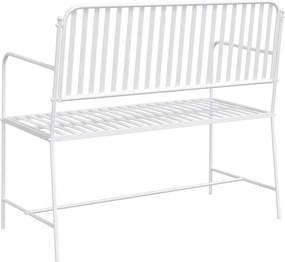 vidaXL Παγκάκι κήπου Απλό Λευκό 103,5 x 51,5 x 90 εκ. Ατσάλι
