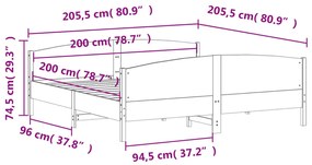 ΠΛΑΙΣΙΟ ΚΡΕΒΑΤΙΟΥ ΜΕ ΚΕΦΑΛΑΡΙ 200X200 ΕΚ ΜΑΣΙΦ ΞΥΛΟ ΠΕΥΚΟΥ 3216163