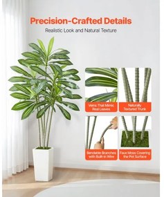 VEVOR 1829 mm Artificial Dracaena Tree Fake Plant with White Planter Indoor