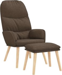 vidaXL Πολυθρόνα Relax Taupe Υφασμάτινη με Σκαμπό