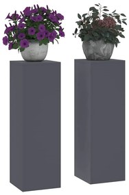 vidaXL Βάση φυτών 2 pcs Ανθρακί 24 x 24 x 75 εκ. Ατσάλι